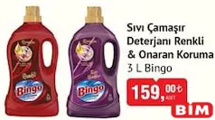 BİNGO SIVI ÇAMAŞIR DETERJANI RENKLİ & ONARAN KORUMA 3 L
